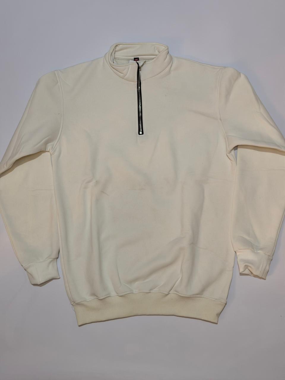 سويت شيرت - ربع سوستة - سادة - ريلاكسيد فيت