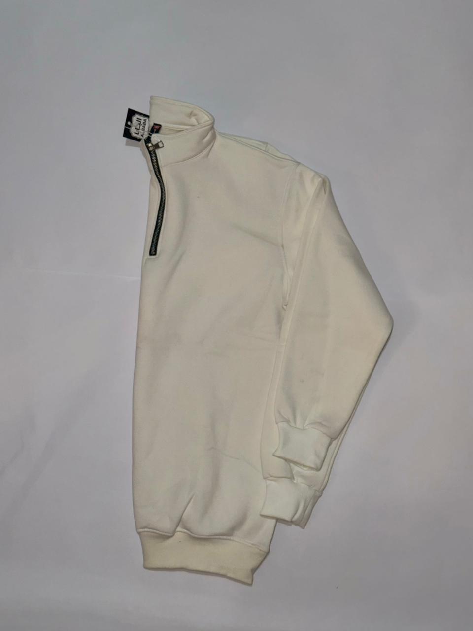 سويت شيرت - ربع سوستة - سادة - ريلاكسيد فيت